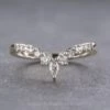 Marquise And Round Diamond Wedding Band, Raelyn Setting, Platinum