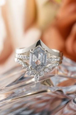 Marquise And Round Diamond Wedding Band, Raelyn Setting, 14k White Gold -Point No Point Studio Store 240502WG 3