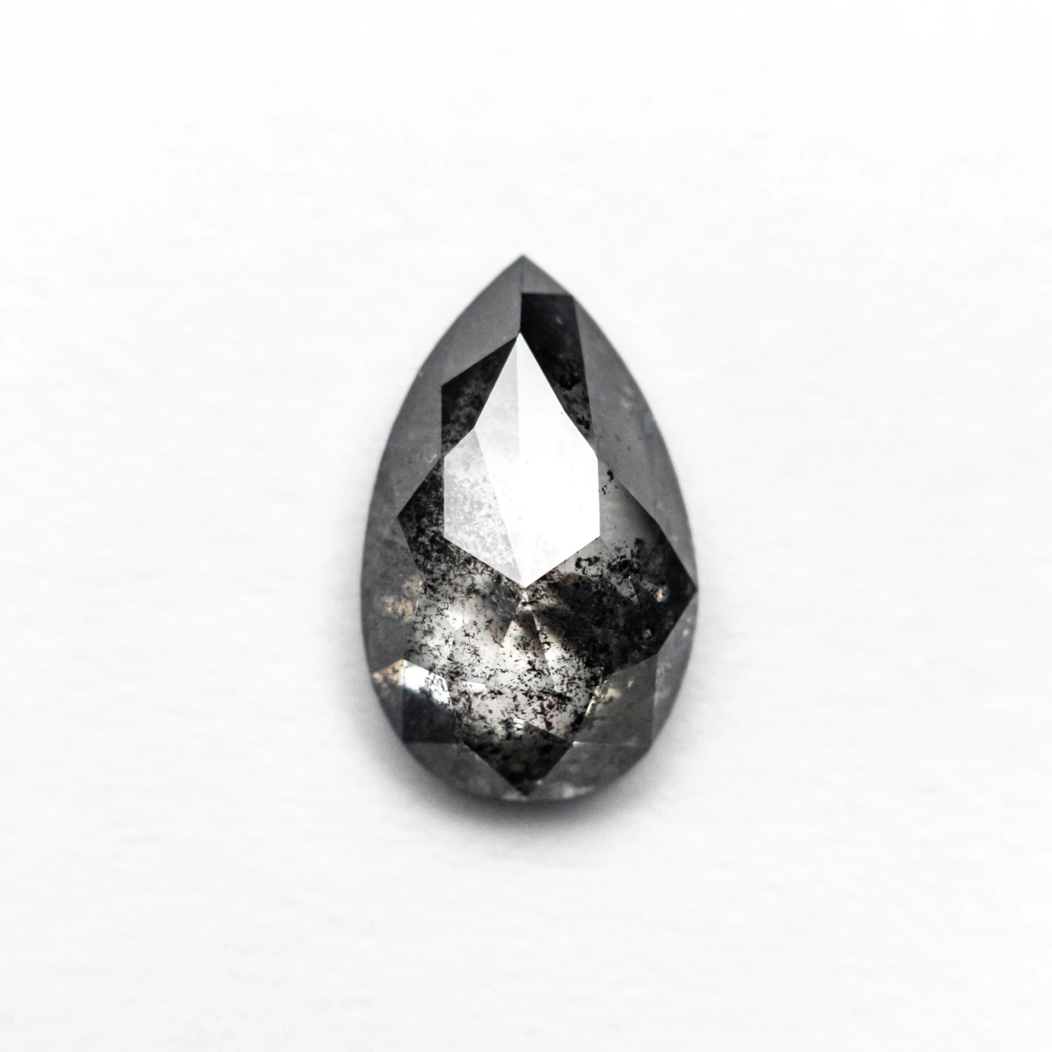1.17 CARAT BLACK SPECKLED ROSE CUT PEAR DIAMOND 1 1.17 CARAT BLACK SPECKLED ROSE CUT PEAR DIAMOND