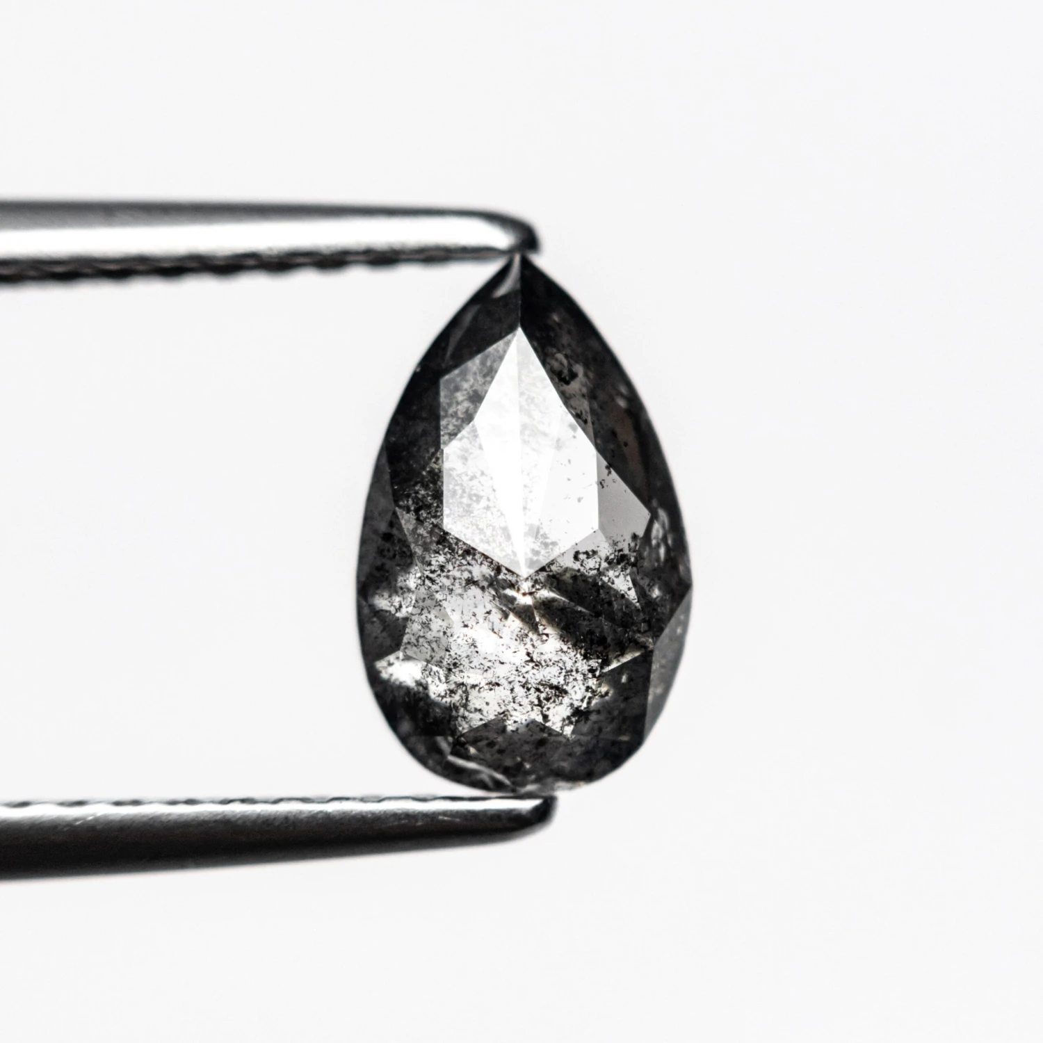 1.17 CARAT BLACK SPECKLED ROSE CUT PEAR DIAMOND 2 1.17 CARAT BLACK SPECKLED ROSE CUT PEAR DIAMOND - Image 2