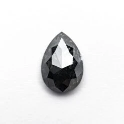 1.26 CARAT BLACK SPECKLED ROSE CUT PEAR DIAMOND