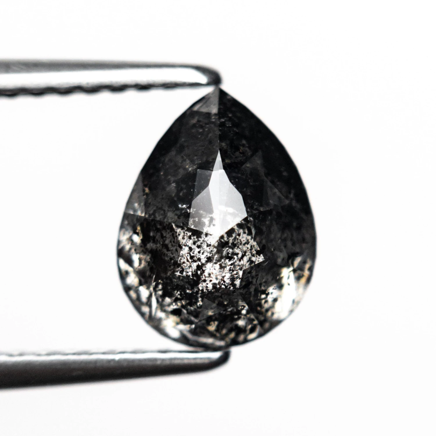 1.93 CARAT BLACK SPECKLED DOUBLE CUT PEAR DIAMOND 3 1.93 CARAT BLACK SPECKLED DOUBLE CUT PEAR DIAMOND - Image 3