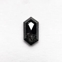 .78 CARAT BLACK SPECKLED ROSE CUT HEXAGON DIAMOND