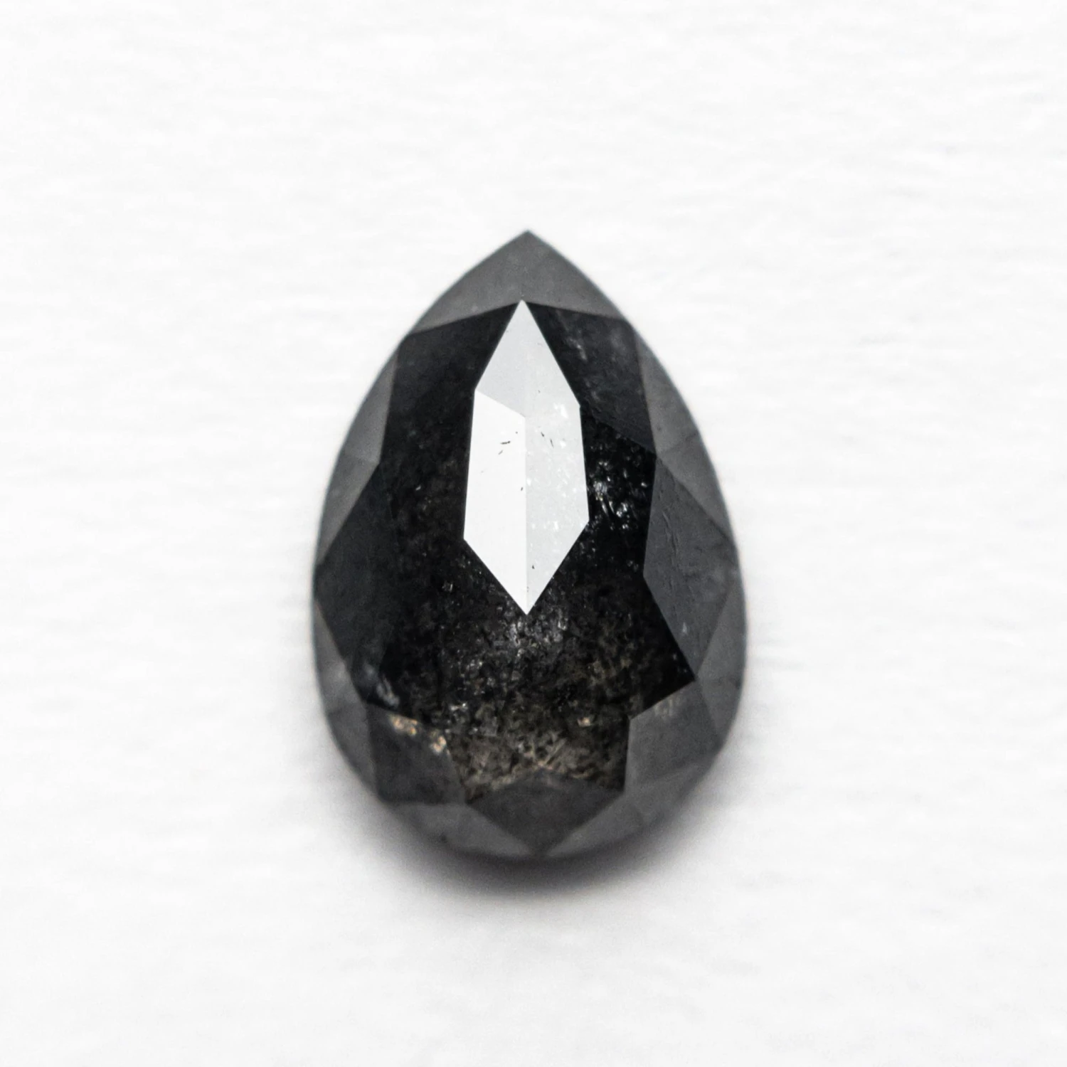 .79 CARAT BLACK SPECKLED ROSE CUT PEAR DIAMOND 1 .79 CARAT BLACK SPECKLED ROSE CUT PEAR DIAMOND