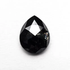 1.19 CARAT BLACK SPECKLED ROSE CUT PEAR DIAMOND