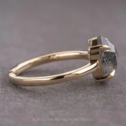 1.73 Carat Salt And Pepper Hexagon Diamond Engagement Ring, Jane Setting, 14k Yellow Gold 12 1.73 Carat Salt And Pepper Hexagon Diamond Engagement Ring, Jane Setting, 14k Yellow Gold -Point No Point Studio Store 250027 2