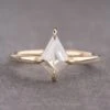 1.21 Carat Icy Salt And Pepper Kite Diamond Engagement Ring, Jane Setting, 14K Yellow Gold