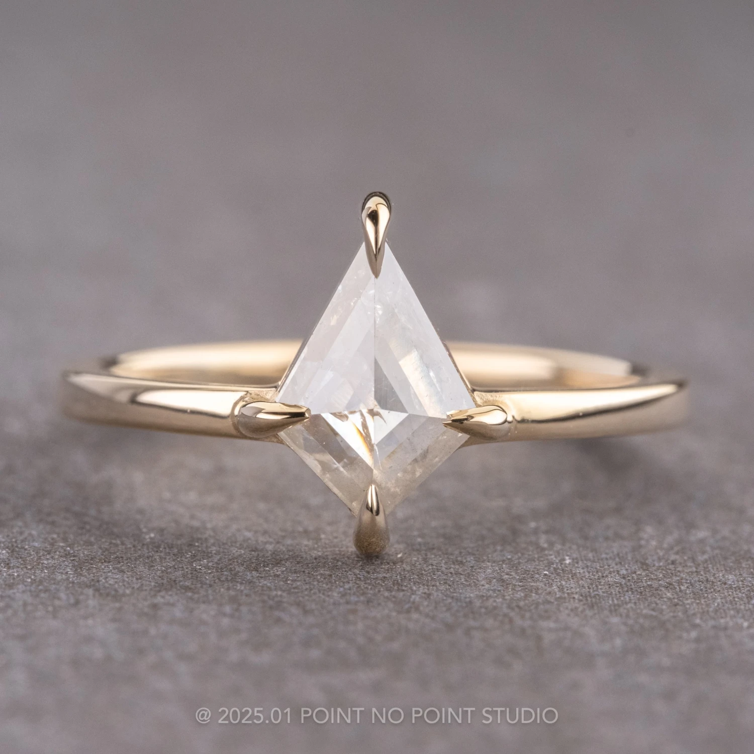 1.21 Carat Icy Salt And Pepper Kite Diamond Engagement Ring, Jane Setting, 14K Yellow Gold 1 1.21 Carat Icy Salt And Pepper Kite Diamond Engagement Ring, Jane Setting, 14K Yellow Gold