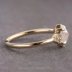 1.51 Carat Icy White Hexagon Diamond Engagement Ring, Dahlia Setting, 14K Yellow Gold 12 1.51 Carat Icy White Hexagon Diamond Engagement Ring, Dahlia Setting, 14K Yellow Gold -Point No Point Studio Store 250029 2