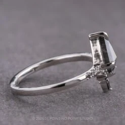 1.16 Carat Black Speckled Kite Diamond Engagement Ring, Ombre Avaline Setting, Platinum 10 1.16 Carat Black Speckled Kite Diamond Engagement Ring, Ombre Avaline Setting, Platinum -Point No Point Studio Store 250034 2