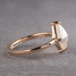 1.54 Carat Icy White Lozenge Diamond Engagement Ring, Jane Setting, 14k Peach Gold -Point No Point Studio Store 250042 2