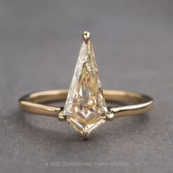 2.02 Carat Clear Kite Diamond Engagement Ring, Lark Setting, 14K Yellow Gold