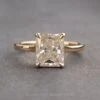 2.20 Carat Radiant Moissanite Engagement Ring, Lark Setting, 14k Yellow Gold