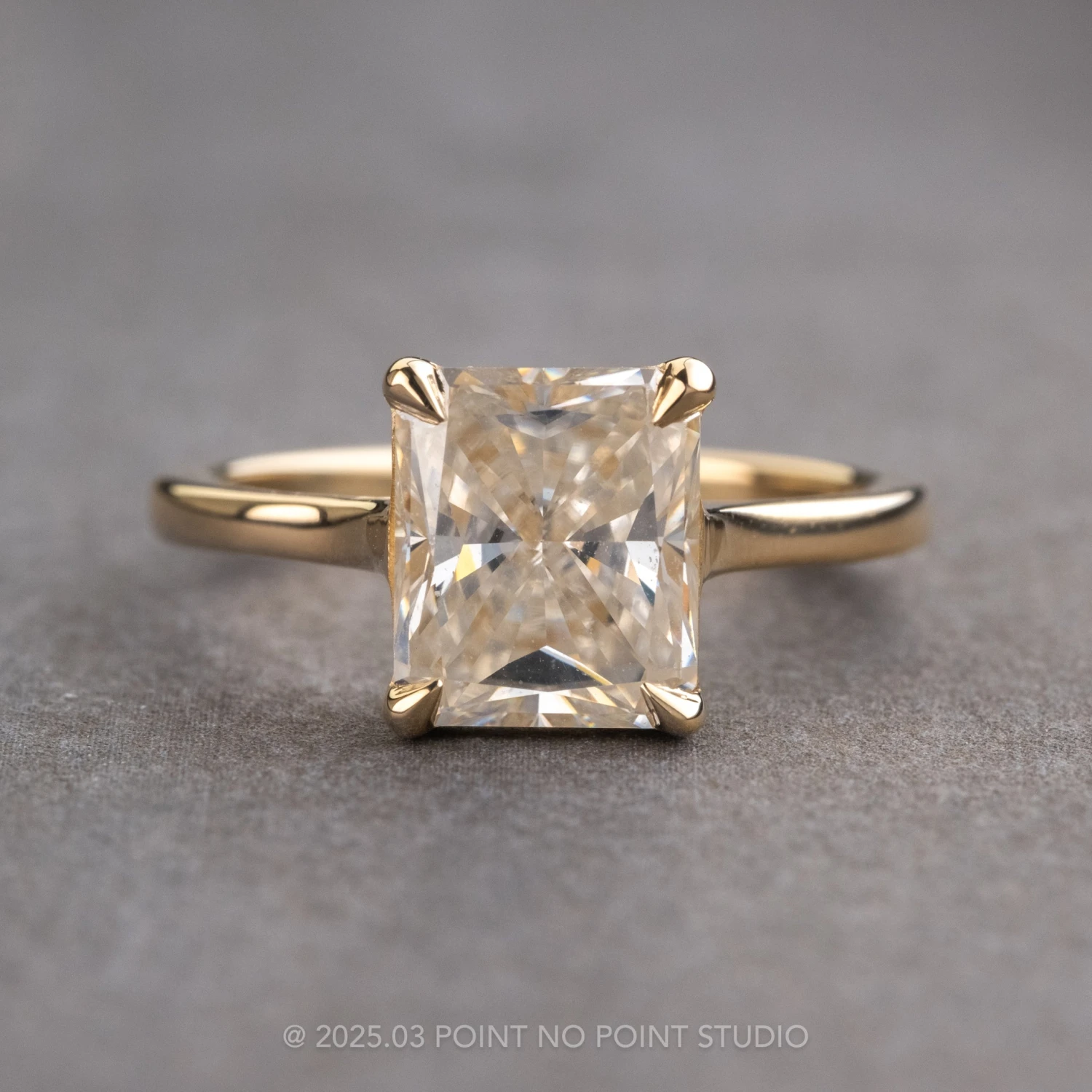 2.20 Carat Radiant Moissanite Engagement Ring, Lark Setting, 14k Yellow Gold 1 2.20 Carat Radiant Moissanite Engagement Ring, Lark Setting, 14k Yellow Gold