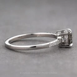 .93 Carat Salt And Pepper Round Diamond Engagement Ring, Juliette Setting, Platinum 8 .93 Carat Salt And Pepper Round Diamond Engagement Ring, Juliette Setting, Platinum -Point No Point Studio Store 250068 2