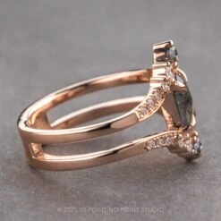 1.58 Carat Salt And Pepper Hexagon Diamond Engagement Ring, Empress Setting, 14K Rose Gold 10 1.58 Carat Salt And Pepper Hexagon Diamond Engagement Ring, Empress Setting, 14K Rose Gold -Point No Point Studio Store 250074 2
