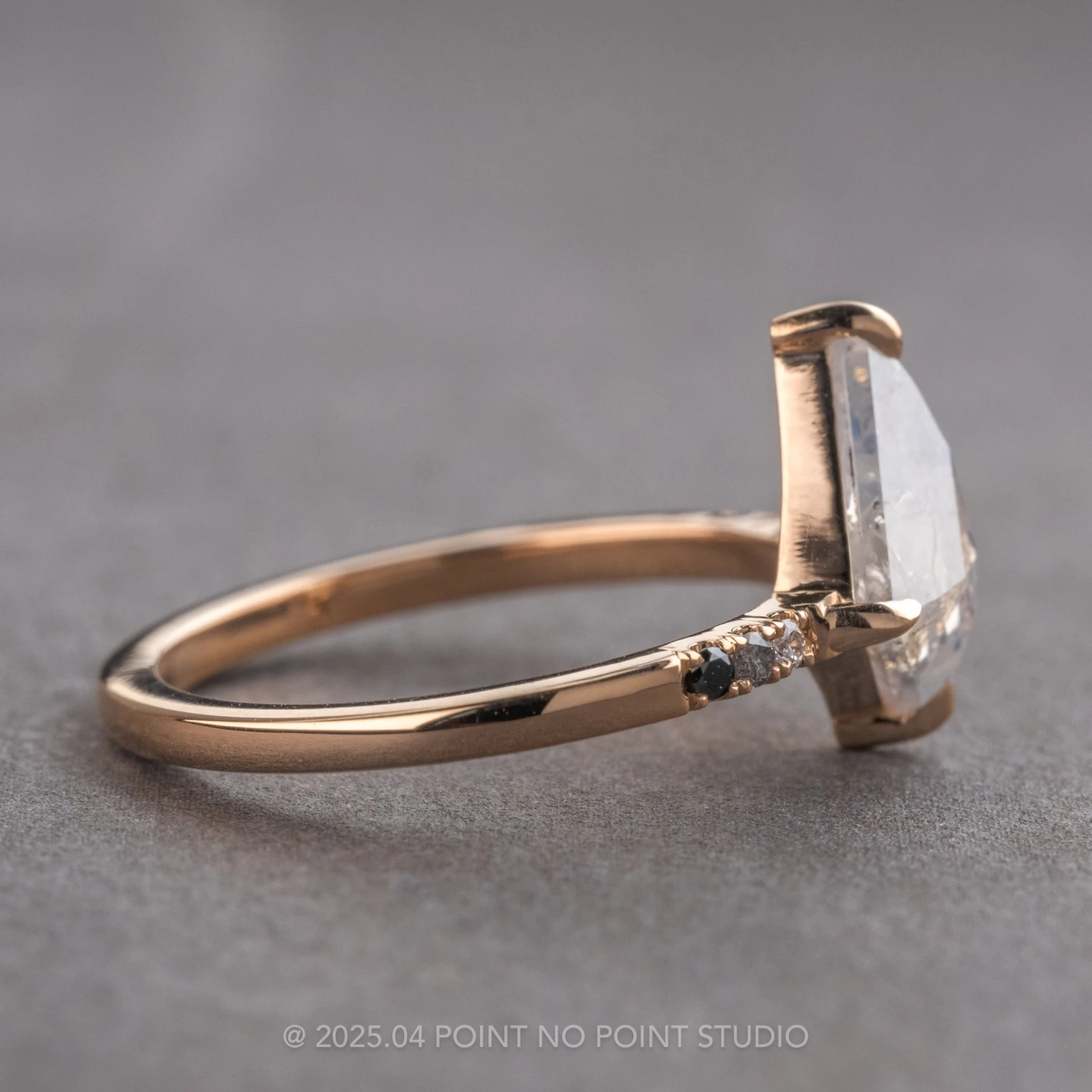 1.40 Carat Icy White Kite Diamond Engagement Ring, Ombre Jules Setting, 14K Peach Gold 6 1.40 Carat Icy White Kite Diamond Engagement Ring, Ombre Jules Setting, 14K Peach Gold - Image 6