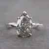 3.19 Carat Fancy Grey Pear Diamond Engagement Ring, Charlize Setting, Platinum