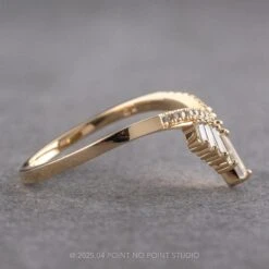 Baguette Diamond And Moonstone Wedding Band, Margot Setting, 14k Yellow Gold -Point No Point Studio Store 250101WB 2 0ab1269a 17d6 4148 bfb8 8f6f0f250e24