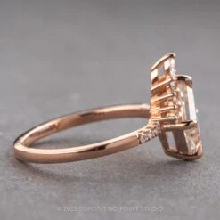 1.68 Carat Lozenge Moissanite Engagement Ring, Avaline Setting, 14k Rose Gold -Point No Point Studio Store 250121 2