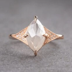 1.88 Carat Icy White Marquise Diamond Engagement Ring, Aela Setting, 14K Rose Gold