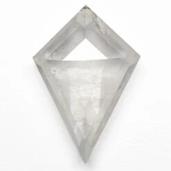 3.25 Carat Icy White Grey Double Cut Kite Diamond