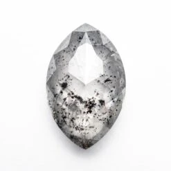 2.88 Carat Salt And Pepper Rose Cut Marquise Diamond