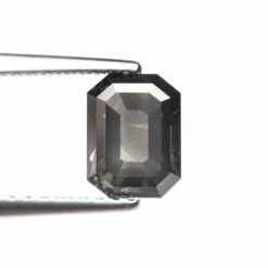 1.41 Carat Smokey Grey Double Cut Emerald Diamond -Point No Point Studio Store 25808 021.41ct6.68x5.07x3.62mmCutCornerRectangleStepCut4