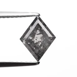 1.38 Carat Salt And Pepper Double Cut Lozenge Diamond 7 1.38 Carat Salt And Pepper Double Cut Lozenge Diamond -Point No Point Studio Store 25812 221.38ct8.87x6.88x3.99mmLozengeStepCut3