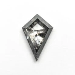 2.06 Carat Black Speckled Rose Cut Kite Diamond