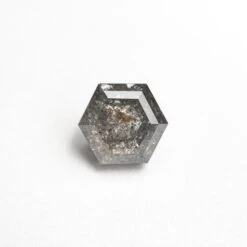 1.29 Carat Salt And Pepper Double Cut Hexagon Diamond -Point No Point Studio Store 25816 021.29ct6.91x5.92x3.83mmHexagonStepCut3