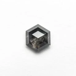 1.25 Carat Black Speckled Rose Cut Hexagon Diamond