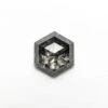 1.60 Carat Black Speckled Rose Cut Hexagon Diamond