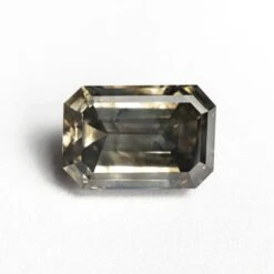 3.14 Carat Smokey Grey Step Cut Emerald Diamond
