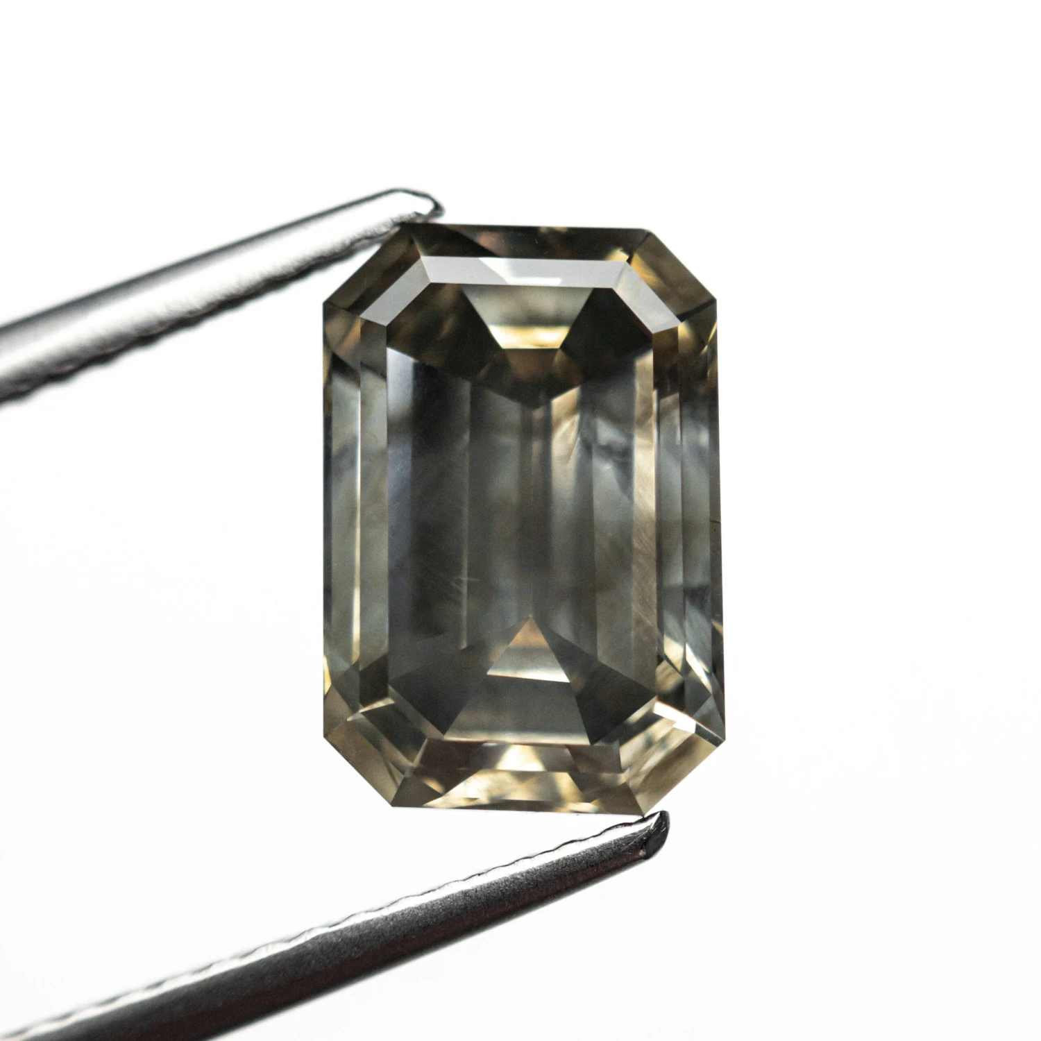 3.14 Carat Smokey Grey Step Cut Emerald Diamond 2 3.14 Carat Smokey Grey Step Cut Emerald Diamond - Image 2