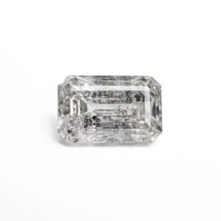 1.47 CARAT CANADIAN SALT AND PEPPER STEP CUT EMERALD DIAMOND