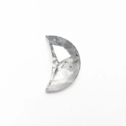 .91 CARAT CANADIAN SALT AND PEPPER ROSE CUT CRESCENT MOON DIAMOND