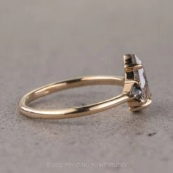 1.23 Carat Orange Salt And Pepper Pear Diamond Engagement Ring, Zoe Setting, 14k Yellow Gold 14 1.23 Carat Orange Salt And Pepper Pear Diamond Engagement Ring, Zoe Setting, 14k Yellow Gold -Point No Point Studio Store 320303 4