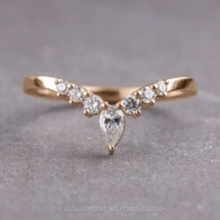 3 Diamond V Band, Cassiopeia Setting, 14k Rose Gold