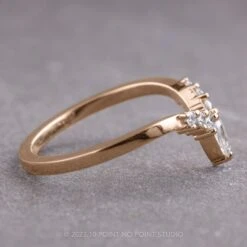 3 Diamond V Band, Cassiopeia Setting, 14k Rose Gold 5 3 Diamond V Band, Cassiopeia Setting, 14k Rose Gold -Point No Point Studio Store 3CASSRG 2