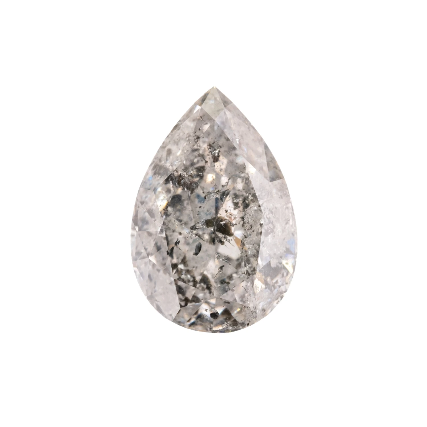 1.60 Carat Canadian Salt And Pepper Brilliant Cut Pear Diamond 1 1.60 Carat Canadian Salt And Pepper Brilliant Cut Pear Diamond