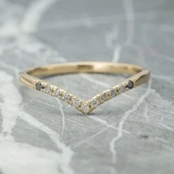 11 Ombre Diamond Vivian Band, 14k Yellow Gold