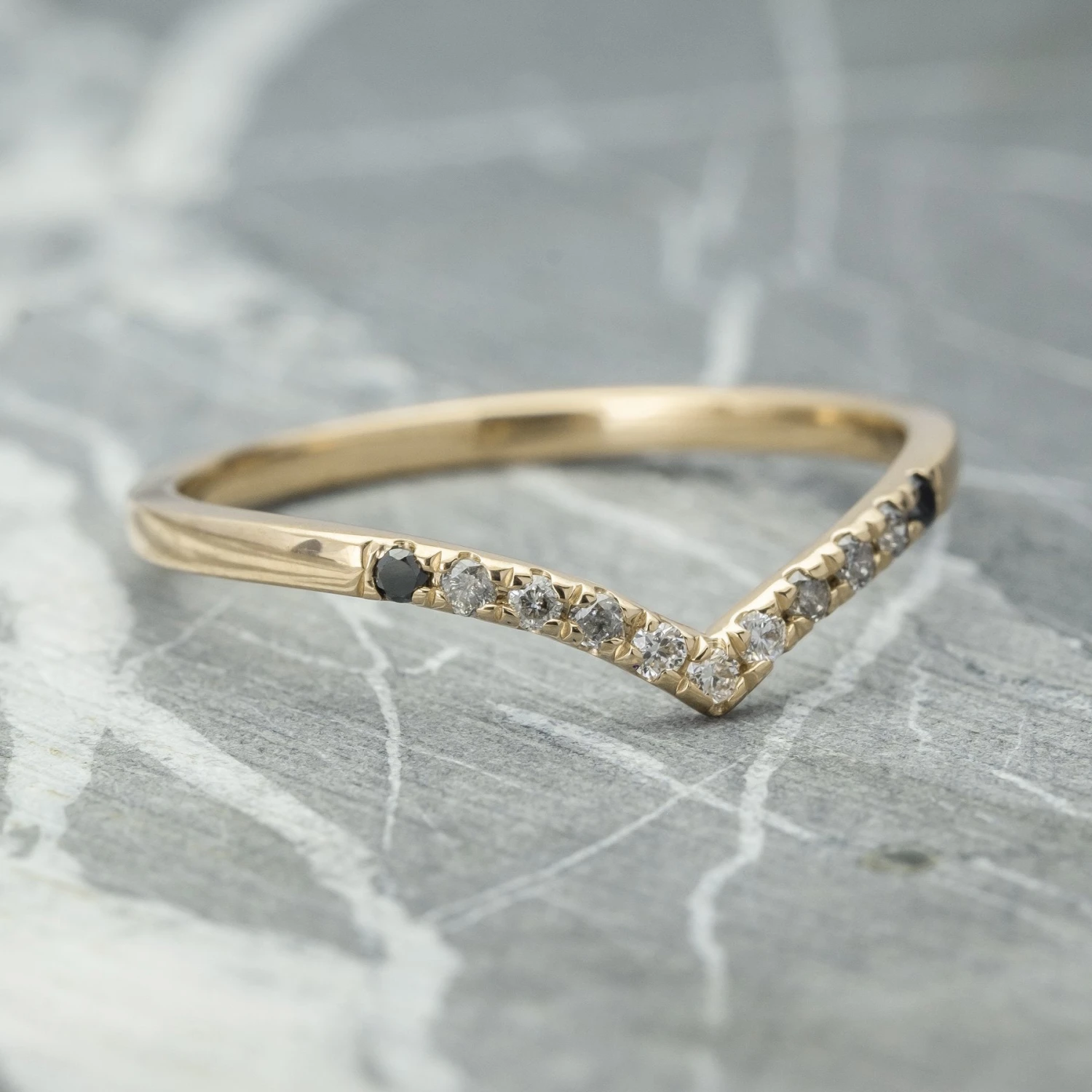 11 Ombre Diamond Vivian Band, 14k Yellow Gold 6 11 Ombre Diamond Vivian Band, 14k Yellow Gold - Image 6