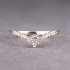 White Diamond Wedding Ring, Adorn Vivian Setting, 14k White Gold