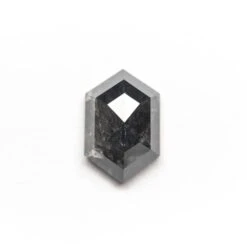 1.80 Carat Black Speckled Rose Cut Hexagon Diamond