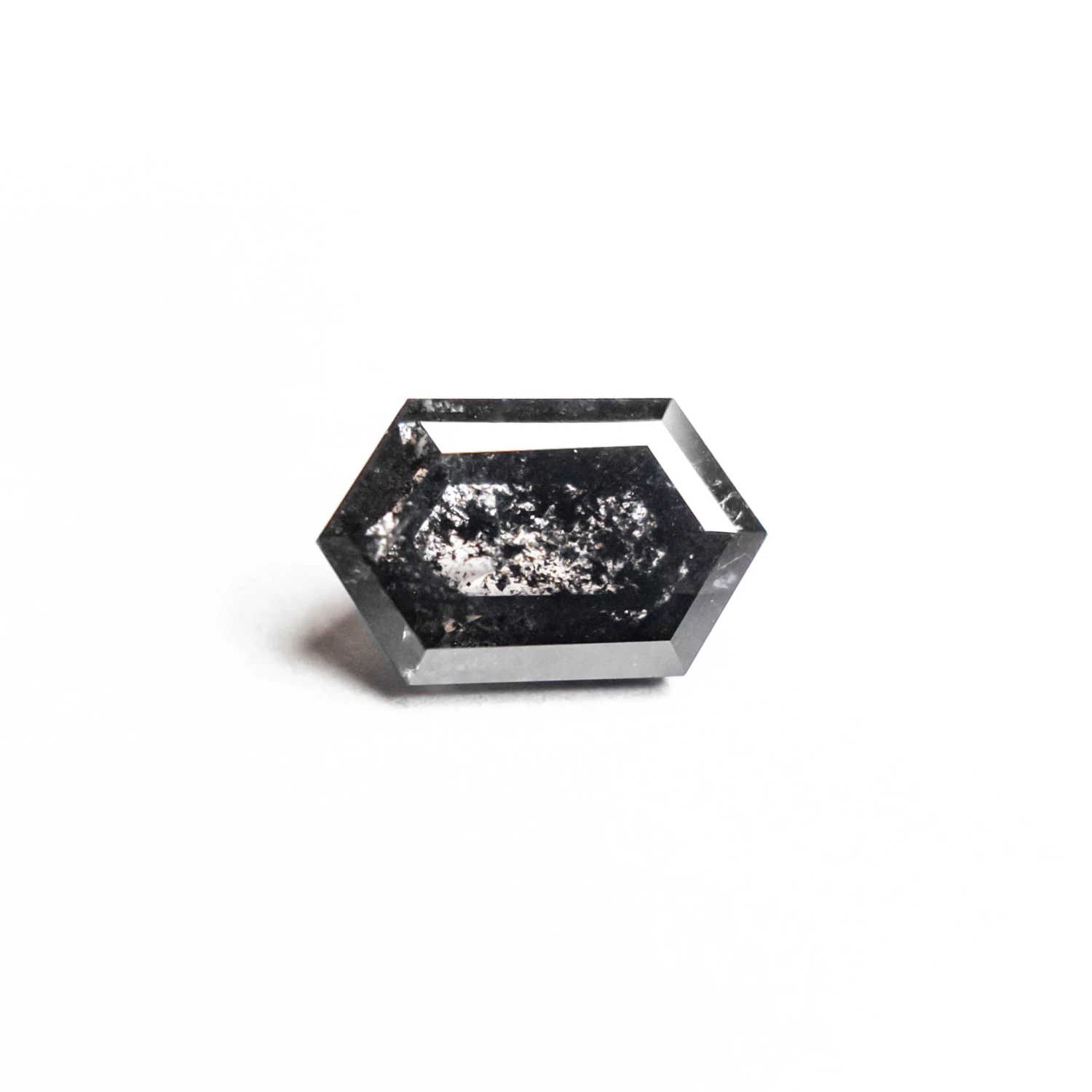 1.84 Carat Black Speckled Double Cut Hexagon Diamond 3 1.84 Carat Black Speckled Double Cut Hexagon Diamond - Image 3