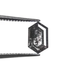 1.84 Carat Black Speckled Double Cut Hexagon Diamond 7 1.84 Carat Black Speckled Double Cut Hexagon Diamond -Point No Point Studio Store APC 2663