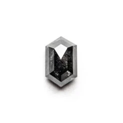 1.84 Carat Black Speckled Double Cut Hexagon Diamond
