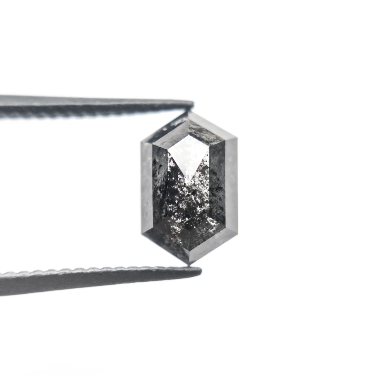 1.84 Carat Black Speckled Double Cut Hexagon Diamond 2 1.84 Carat Black Speckled Double Cut Hexagon Diamond - Image 2