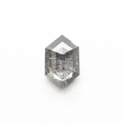 .93 Carat Black Speckled Rose Cut Hexagon Diamond